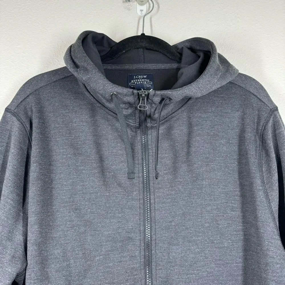NWT J. Crew Performance Full Zip Hoodie Jacket Dark Gray Athleisure Large